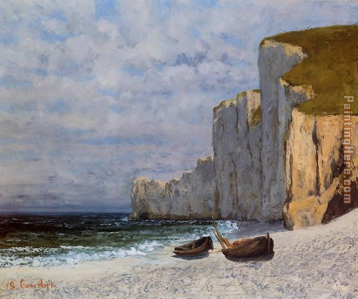 A Bay with Cliffs painting - Gustave Courbet A Bay with Cliffs art painting
